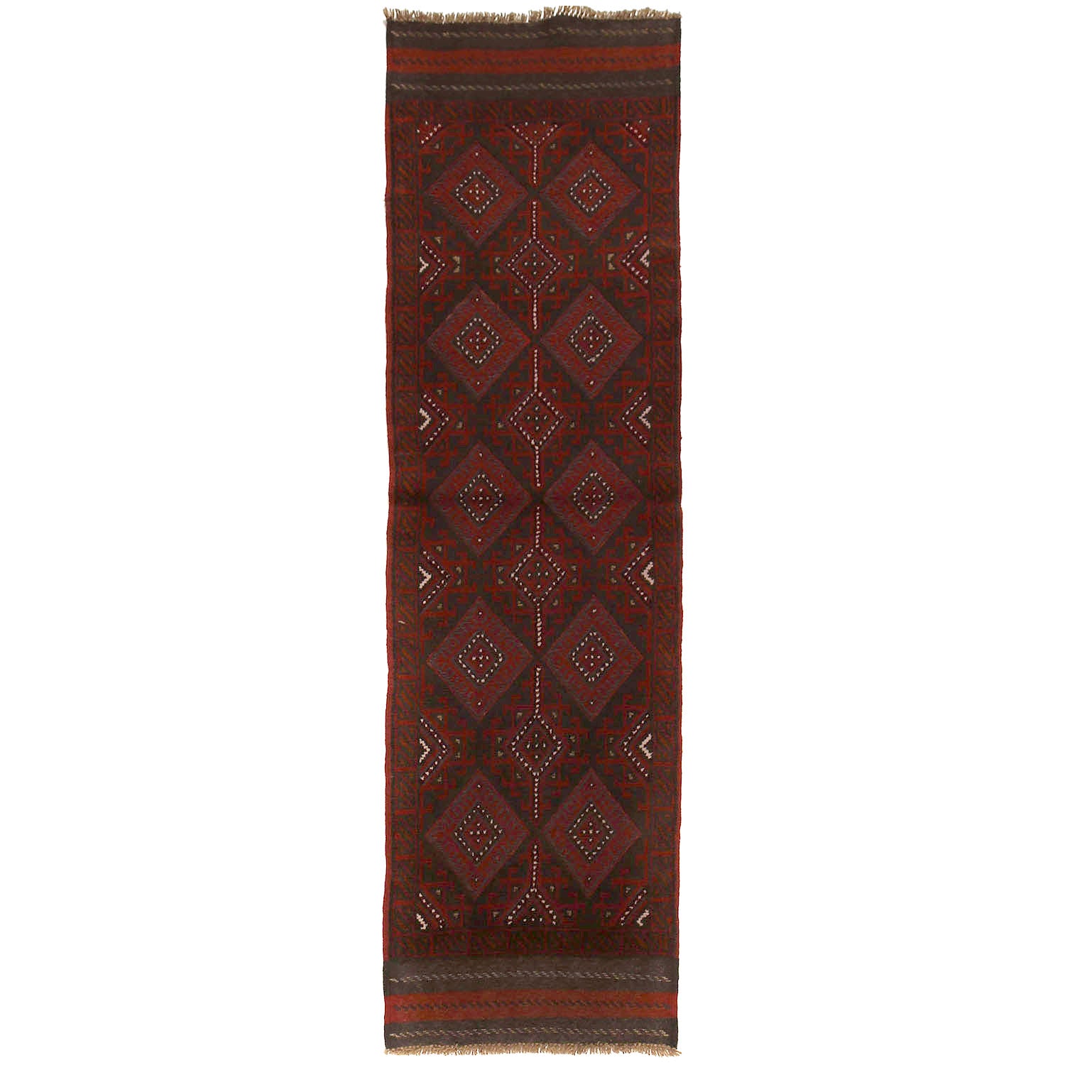Hand Knotted Mashwani Runner Rug 1' 11" x 7' 6" ft / 58 x 228 cm - No. Y14241