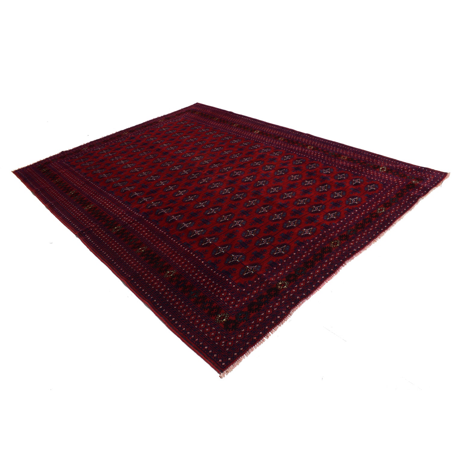 Deep Red Color Baluchi Carpet 6' 10" x 9' 2" ft / 208 x 280 cm - No. Y14268