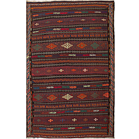 Handmade Flatweave Kilim 4' 4" x 6' 9" ft / 132 x 206 cm - No. Y14921