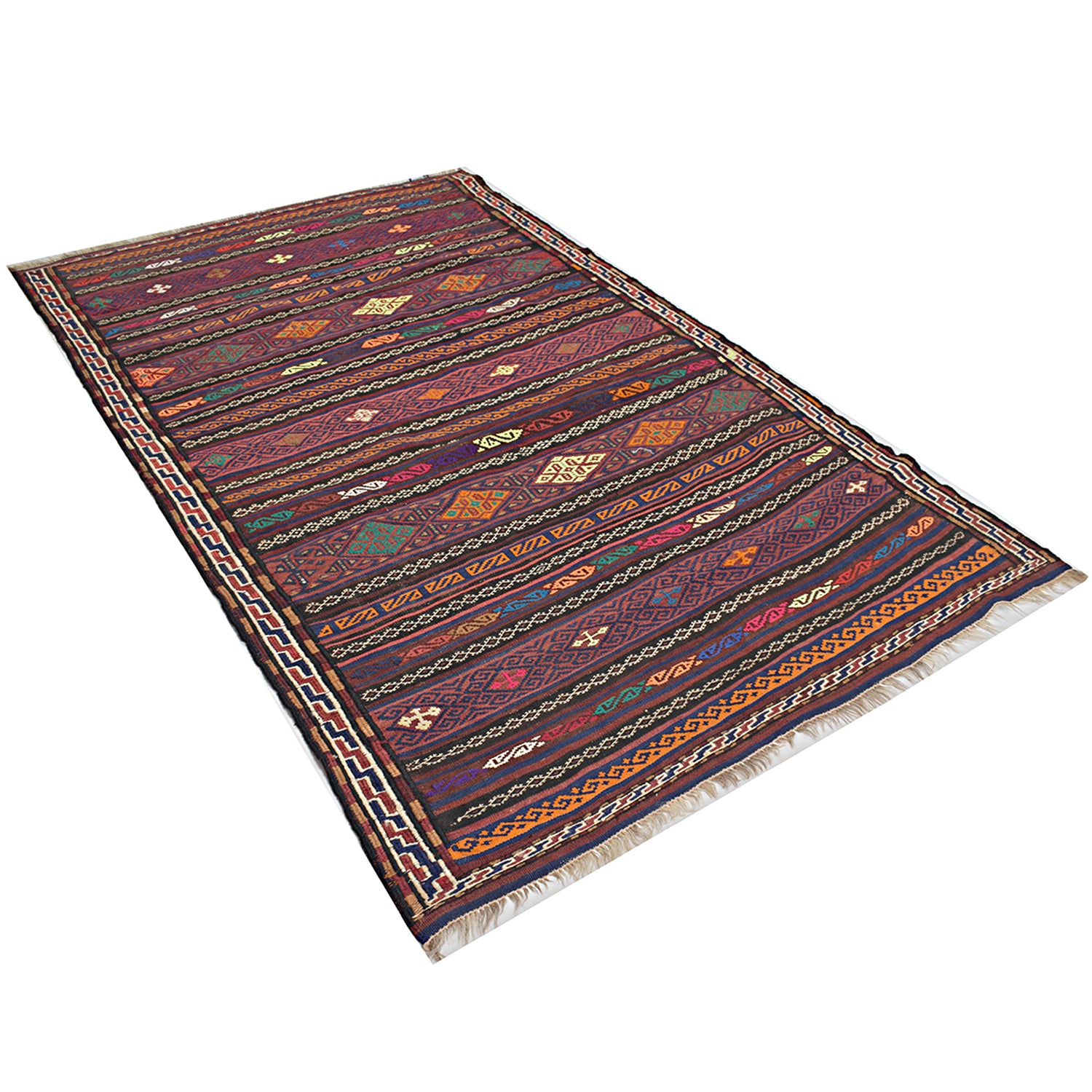 Handmade Flatweave Kilim 4' 4" x 6' 9" ft / 132 x 206 cm - No. Y14921
