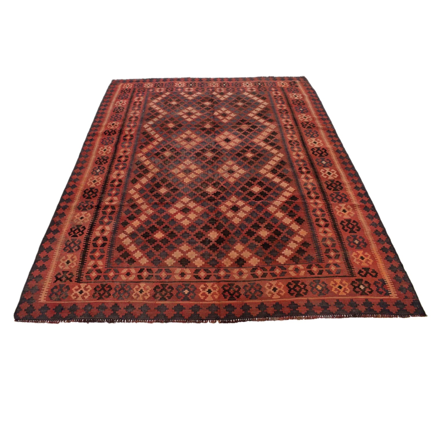 Afghan Vintage Kilim 5' 10" x 7' 7" ft / 177 x 231 cm - No. Y15801