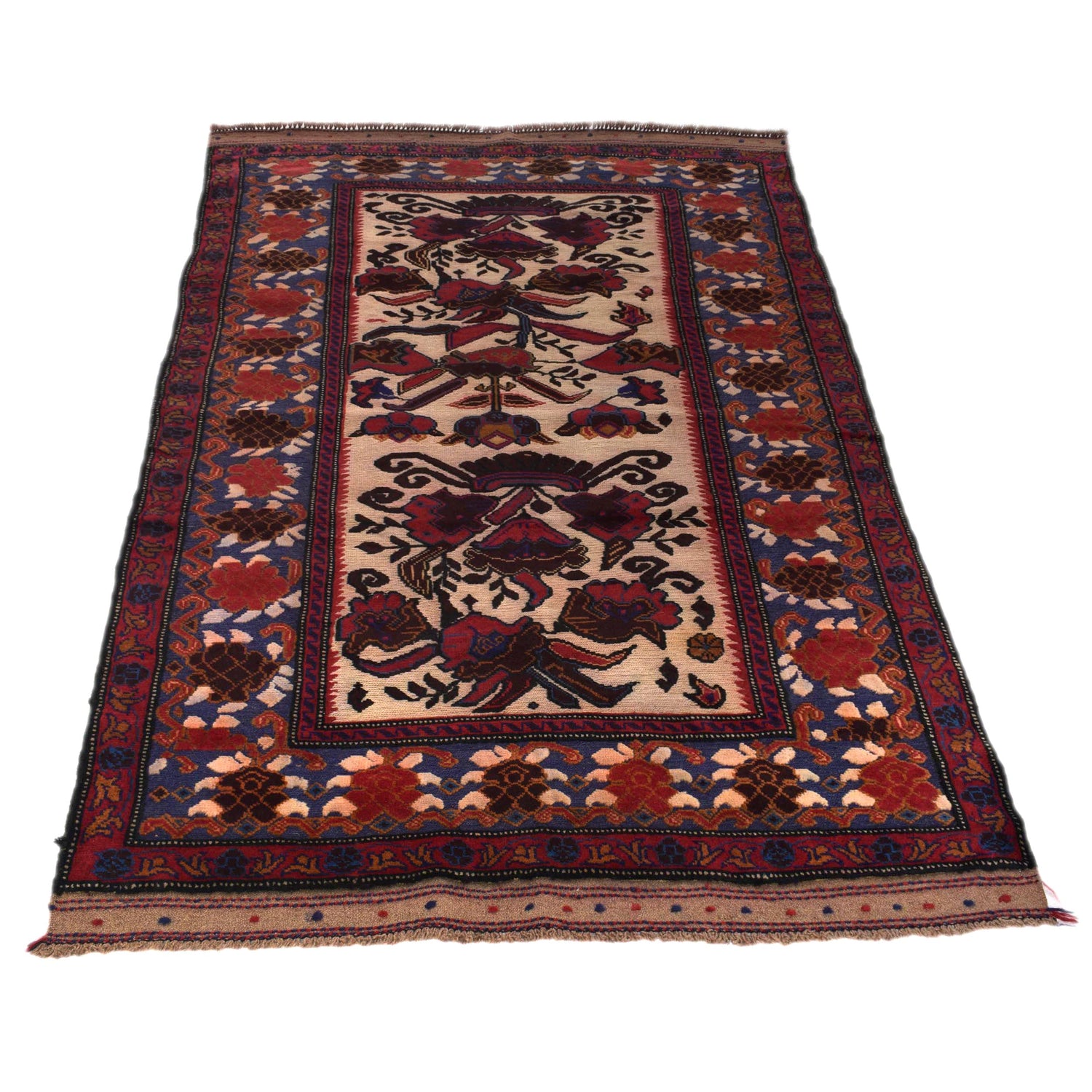 Handmade Barjista Kilim Rug 3' 9" x 6' 2" ft / 114 x 187 cm - No. Y15820