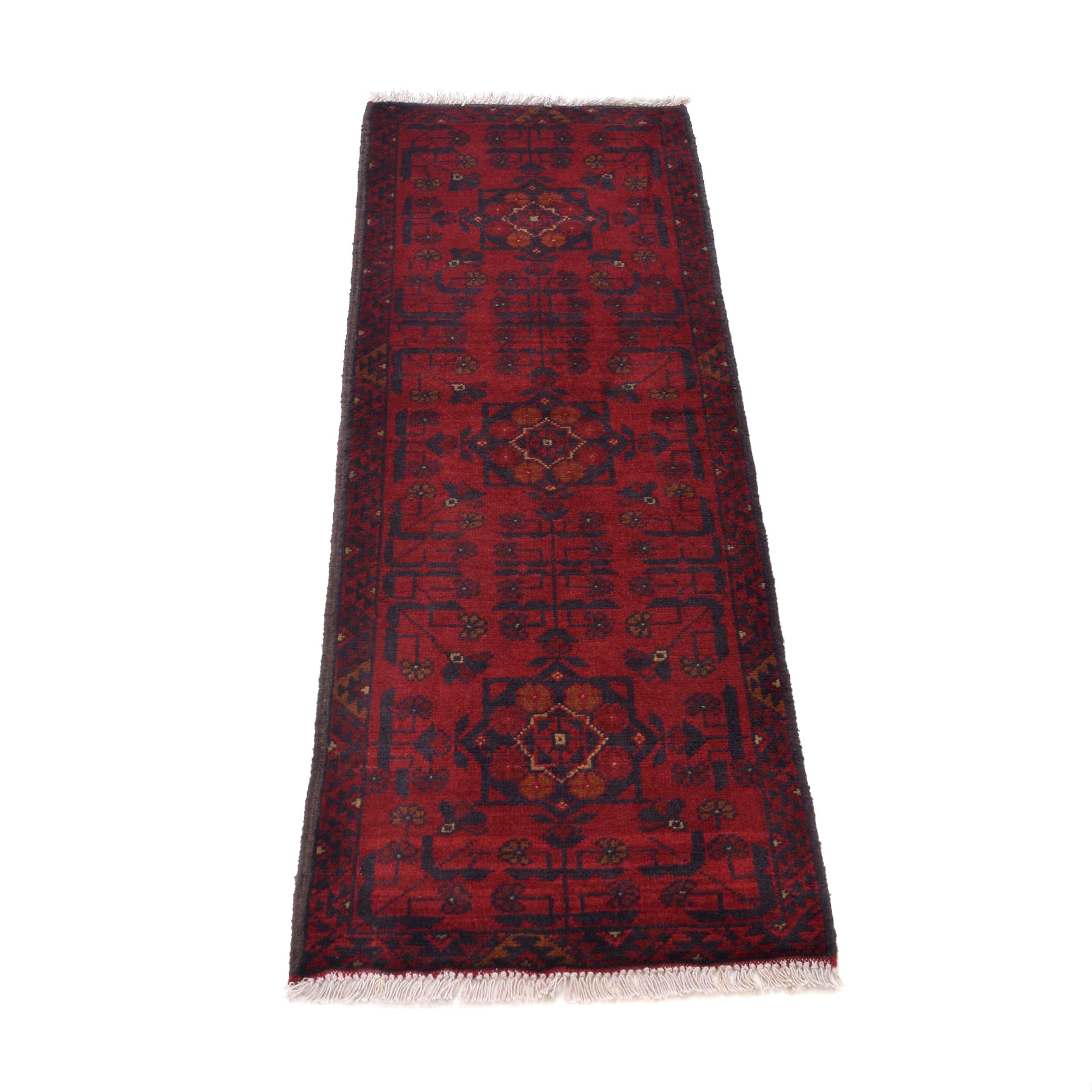 Red Khal Mohammadi Runner Rug 1' 8" x 4' 8" ft / 52 x 142 cm - No. Y15921