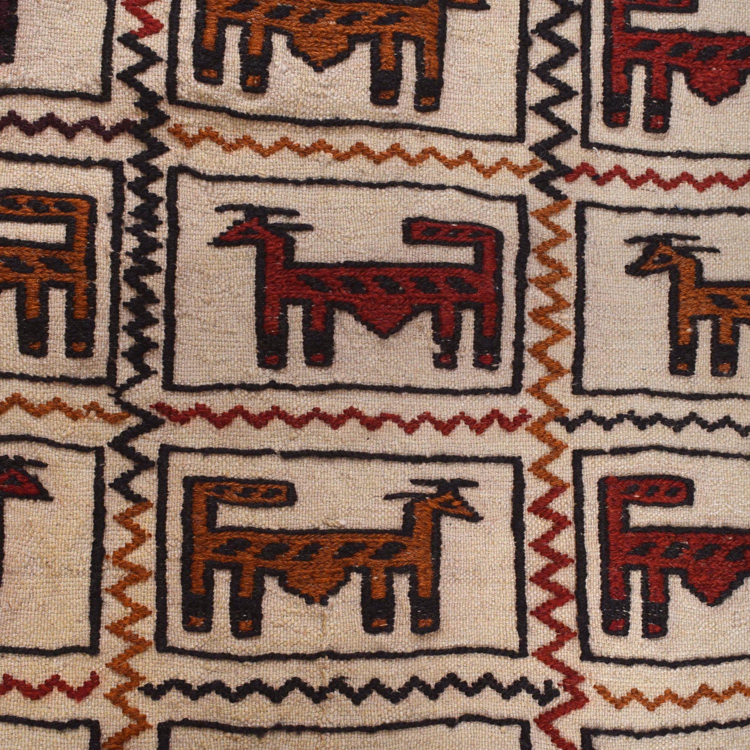 Handmade Soumak Kelim 3' 11" x 6' 6" ft / 120 x 198 cm - No. Y16062