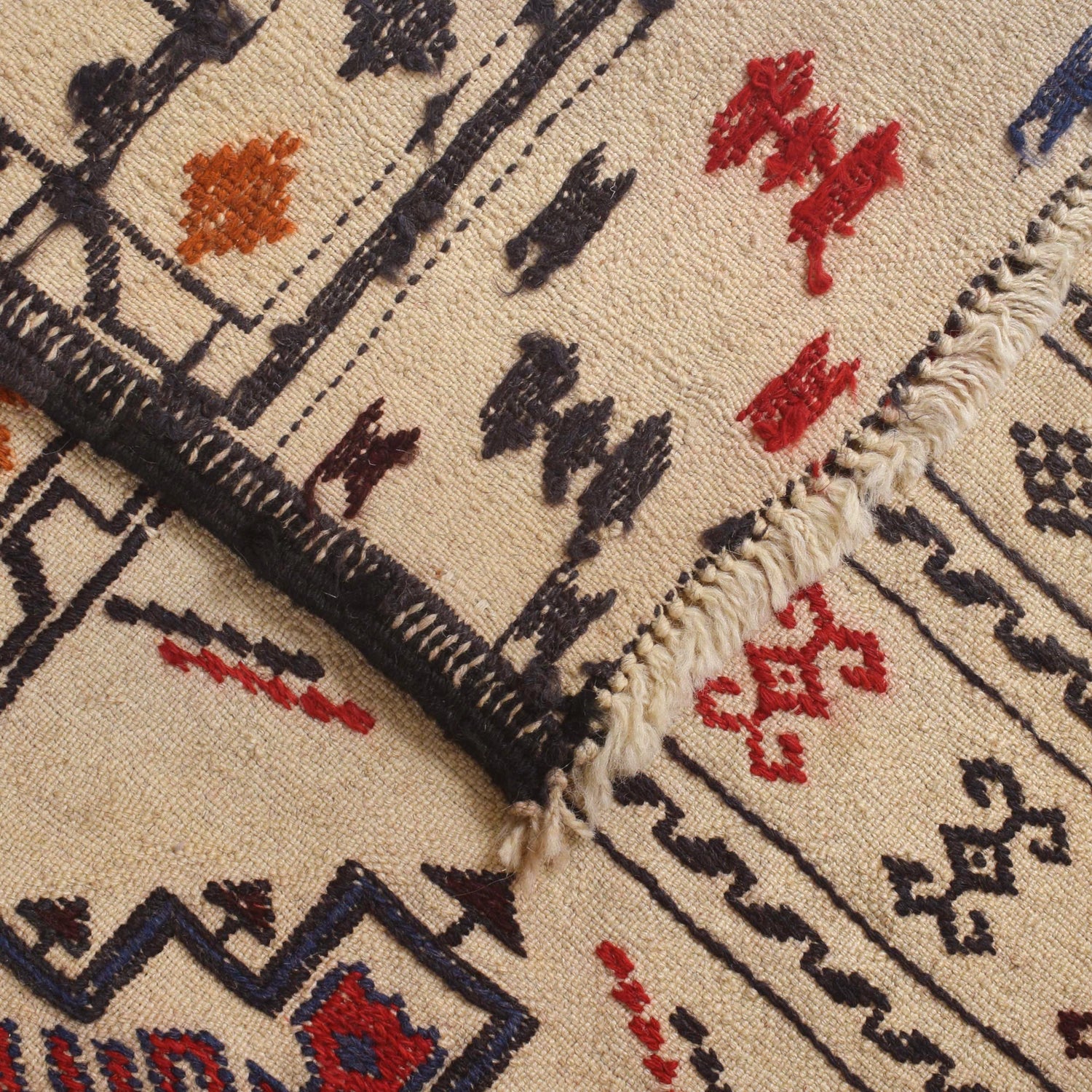 Handmade Soumak Kelim 4' 6" x 6' 4" ft / 136 x 192 cm - No. Y16063