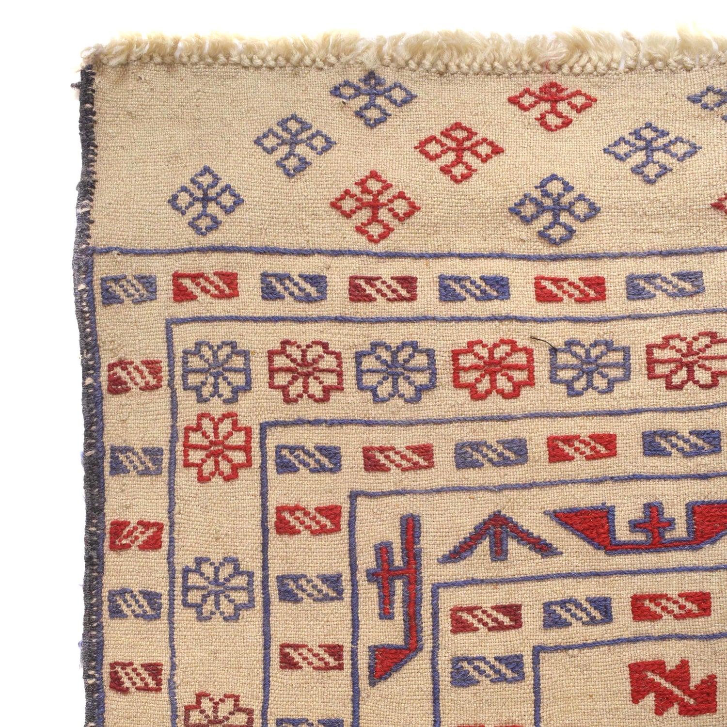 Handmade Soumak Kelim 4' 1" x 5' 5" ft / 125 x 164 cm - No. Y16067