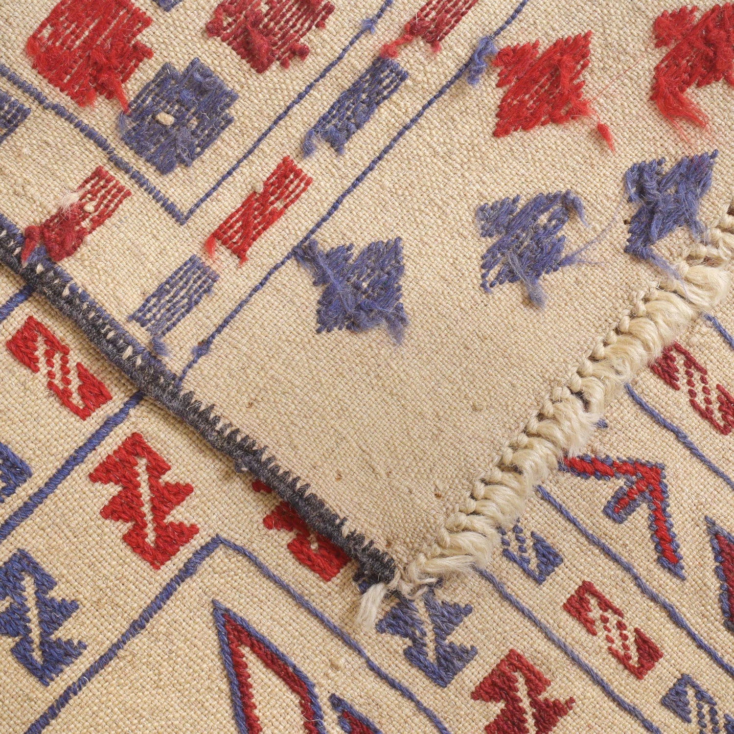 Handmade Soumak Kelim 4' 1" x 5' 5" ft / 125 x 164 cm - No. Y16067