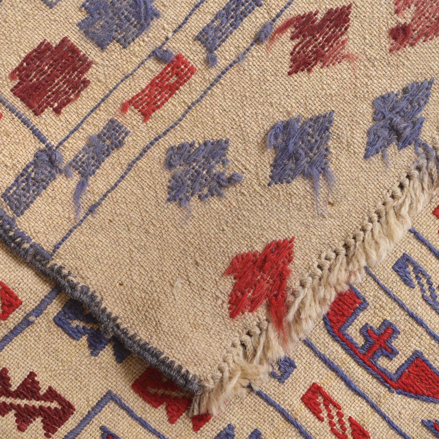 Handmade Soumak Kelim 4' 1" x 5' 10" ft / 124 x 178 cm - No. Y16069