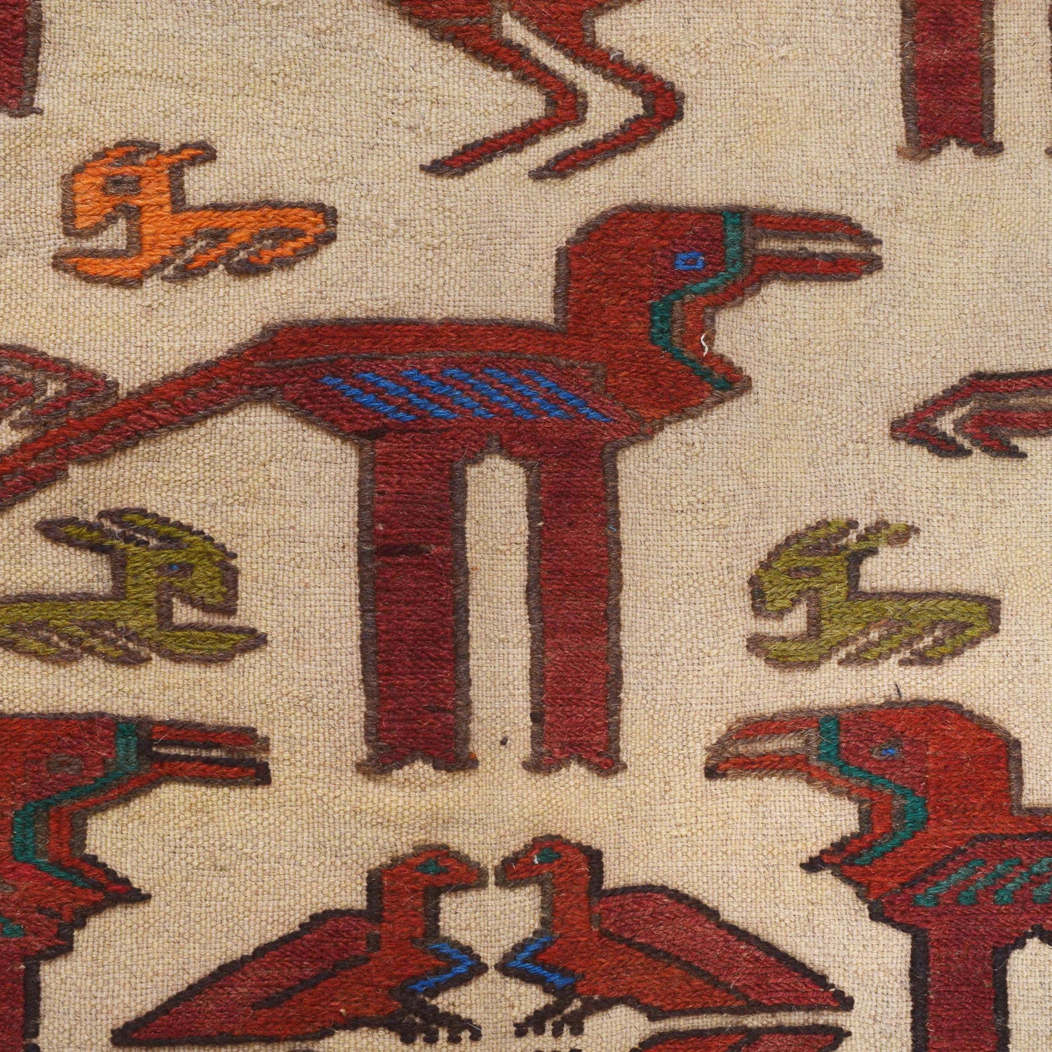 Handmade Soumak Kelim 4' 1" x 5' 7" ft / 124 x 170 cm - No. Y16082