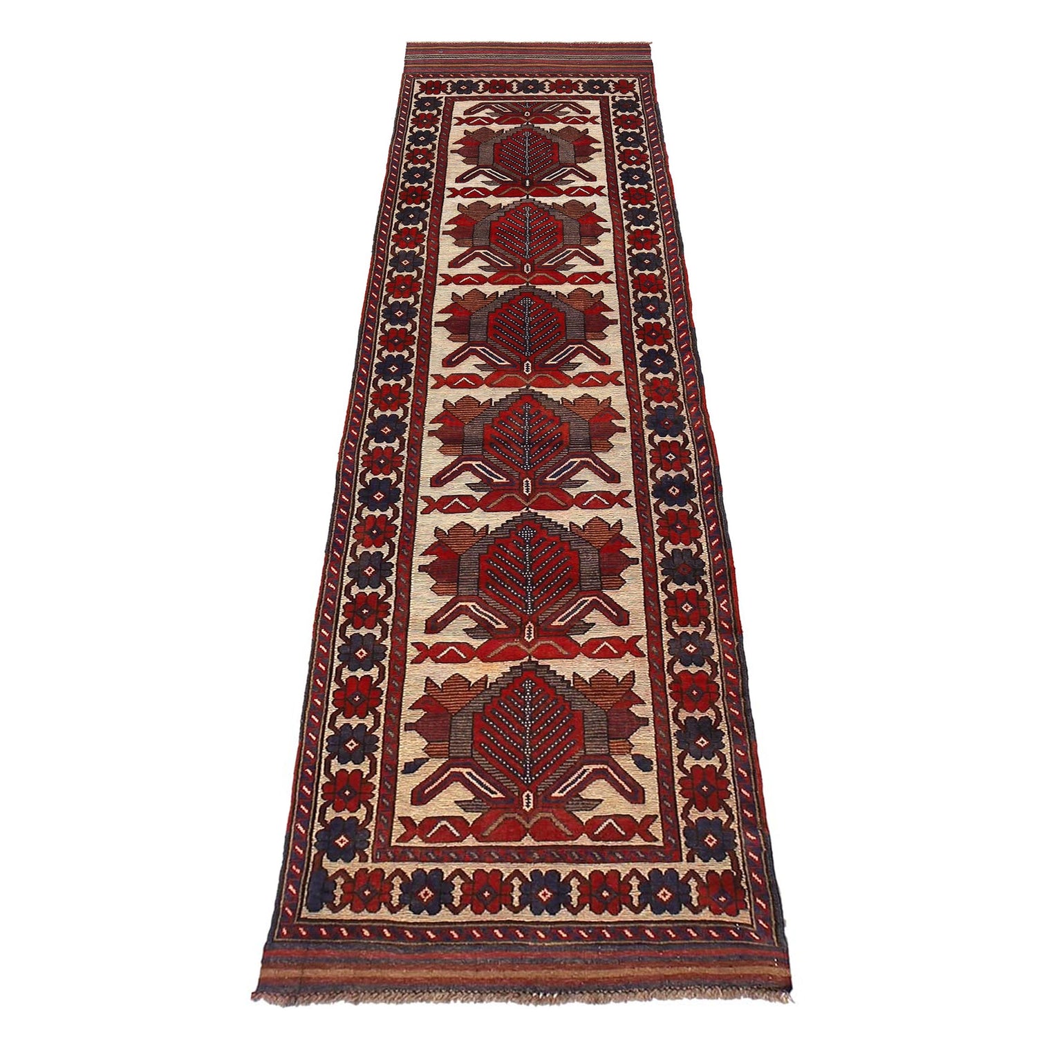 Handmade Barjista Kilim Runner Rug 2' 6" x 11' 3" ft / 75 x 342 cm - No. Y16361
