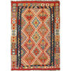 Handmade Turkish Design Wool Kilim 3' 8" x 5' 3" ft / 111 x 160 cm - No. Y16422