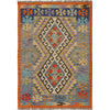 Hand Knotted Afghan Style Kilim 3' 5" x 4' 9" ft / 103 x 146 cm - No. Y16424