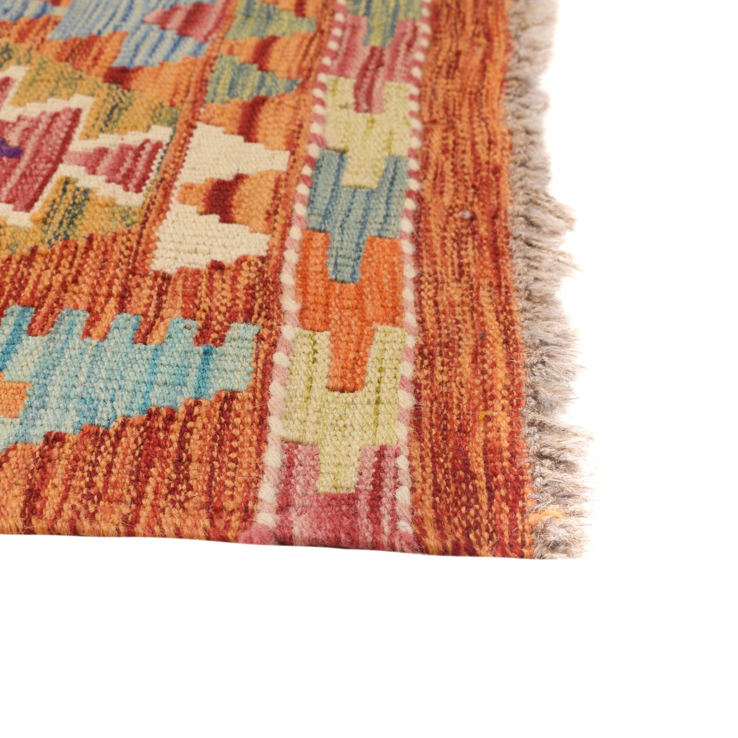 Hand Woven Wool Kelim Runner 2' 7" x 9' 5" ft / 78 x288 cm - No. Y16536