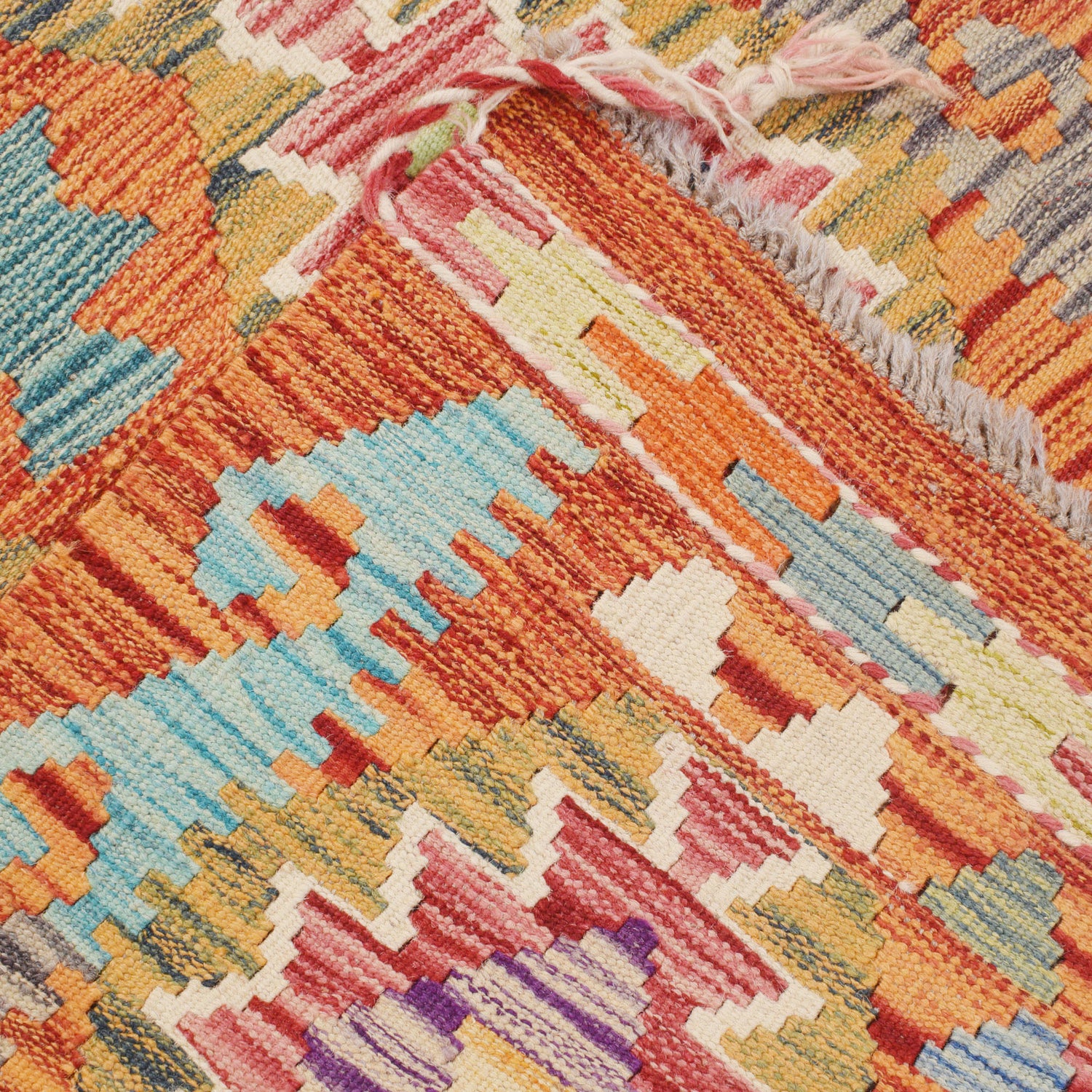 Hand Woven Wool Kelim Runner 2' 7" x 9' 5" ft / 78 x288 cm - No. Y16536