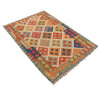 Hand Knotted Afghan Style Kilim 3' 4" x 4' 11" ft / 102 x 151 cm - No. Y16551