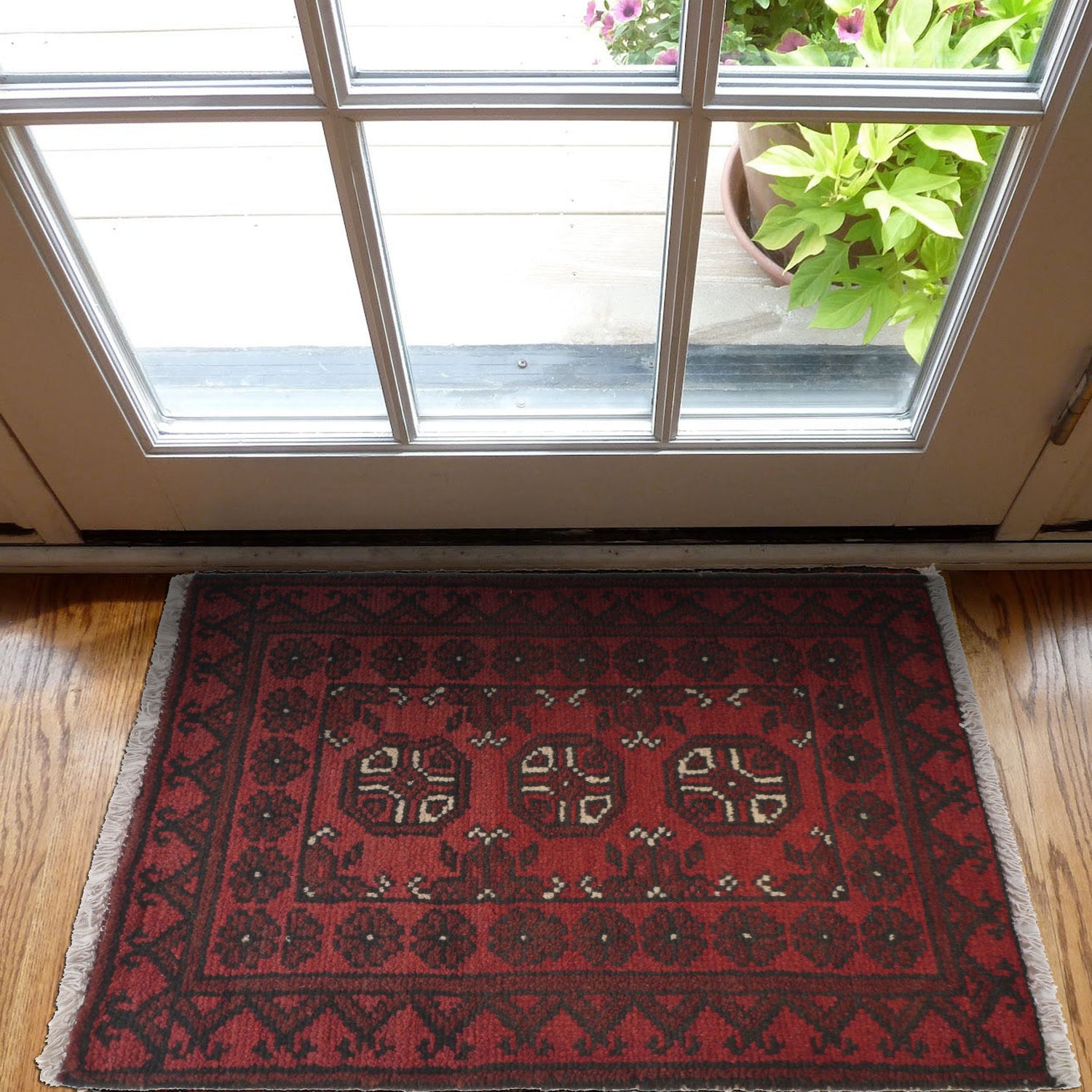 Handmade Floor Mat 1' 7" x 2' 2" ft / 48 x 67 cm - No. Y21611