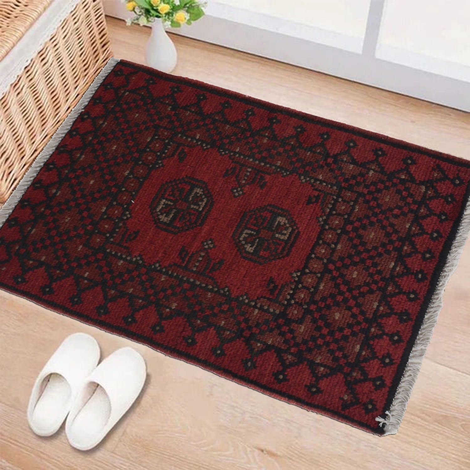 Handmade Door Mat 1' 7" x 2' 1" ft / 49 x 63 cm - No. Y21616