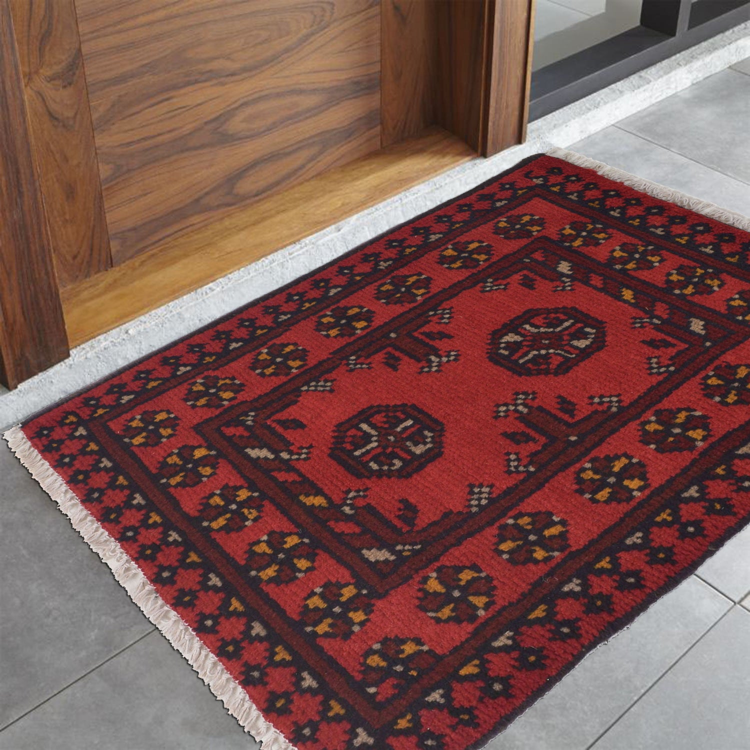 Red Color Doormats 1' 7" x 2' 2" ft / 49 x 67 cm - No. Y21618
