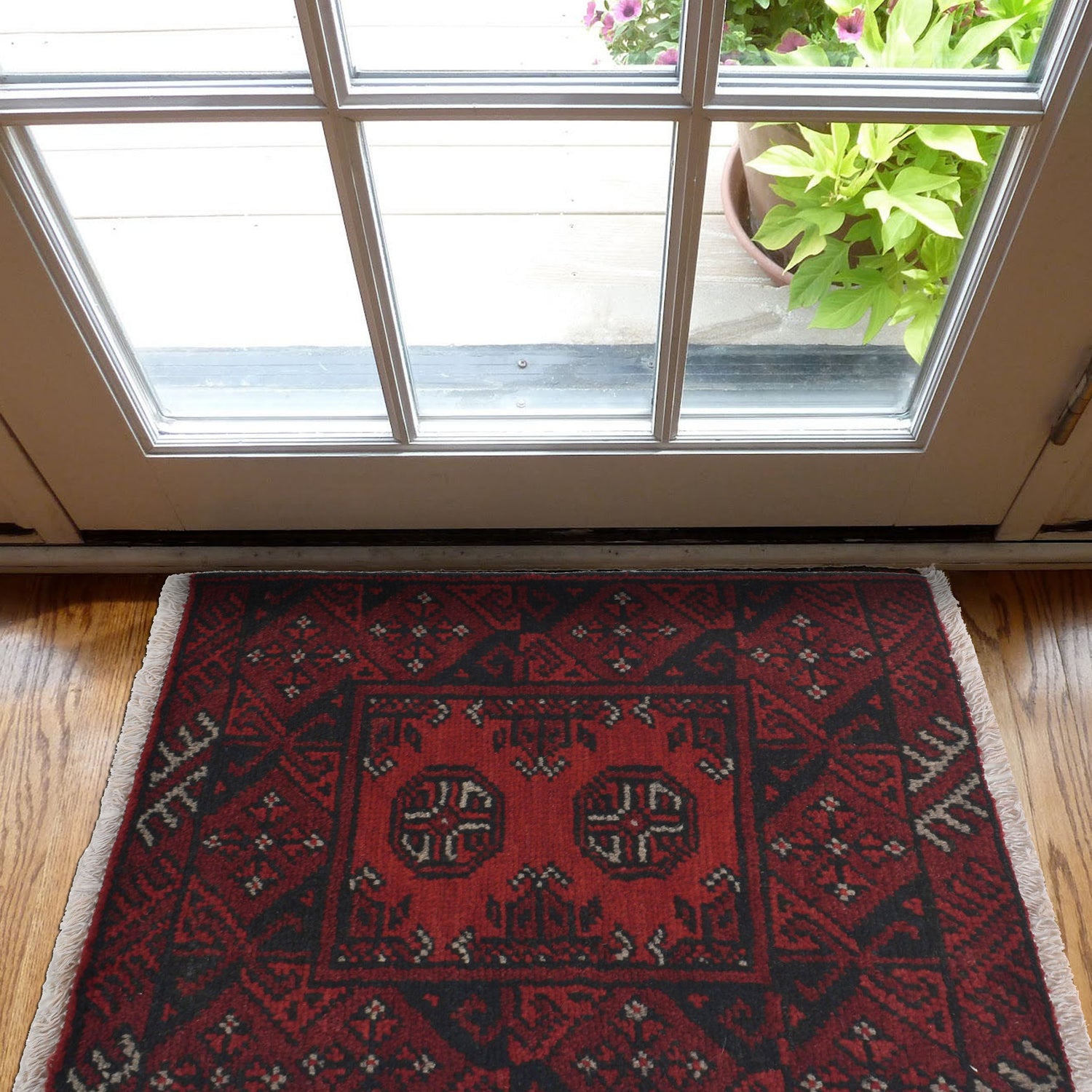 Handmade Floor Mat 1' 8" x 2' 0" ft / 51 x 62 cm - No. Y21642a