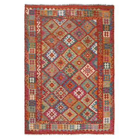 Hand Knotted Flatweave Kilim 6' 7" x 9' 5" ft / 200 x 287 cm - No. Y31017