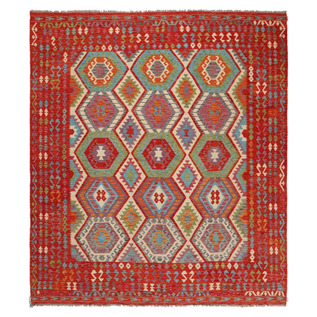 Hand Knotted Flatweave Kilim 8' 9" x 9' 7" ft / 267 x 292 cm - No. Y31025