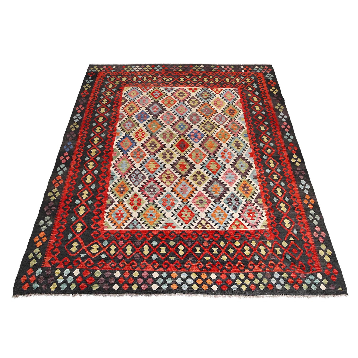 Hand Knotted Afghan Style Kilim 12' 6" x 9' 10" ft / 300 x 382 cm - No. Y31034