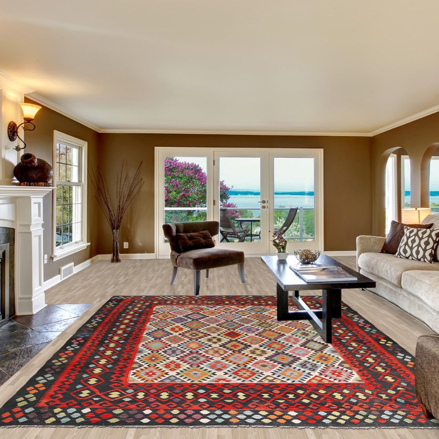 Hand Knotted Afghan Style Kilim 12' 6" x 9' 10" ft / 300 x 382 cm - No. Y31034