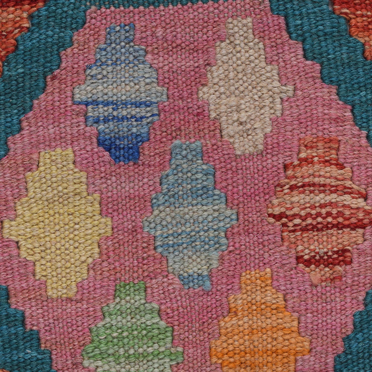 Hand Knotted Afghan Style Kilim 5' 10" x 7' 9" ft / 177 x 237 cm - No. Y31067
