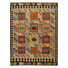 Colorful Flat-Weave Wool Kilim 7' 4" x 9' 10" ft / 224 x 299 cm - No. Y31565