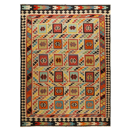 Hand Knotted Afghan Style Kilim 9' 6" x 12' 11" ft / 290 x 393 cm - No. Y31567