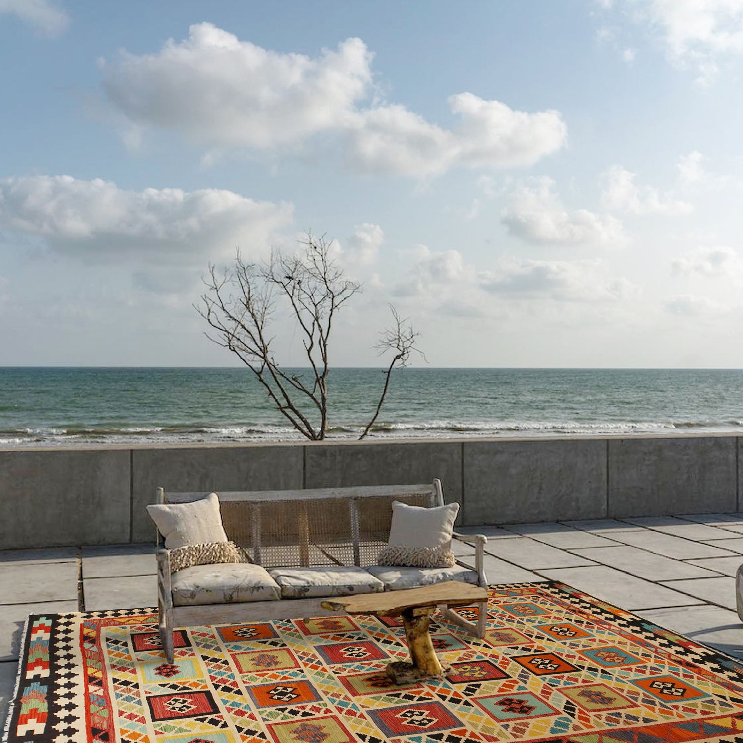 Hand Knotted Afghan Style Kilim 9' 6" x 12' 11" ft / 290 x 393 cm - No. Y31567