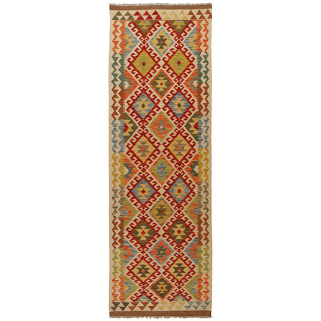 Handmade Turkish Design Wool Kilim Runner 2' 9" x 8' 10" ft / 84 x269 cm - No. Y31577