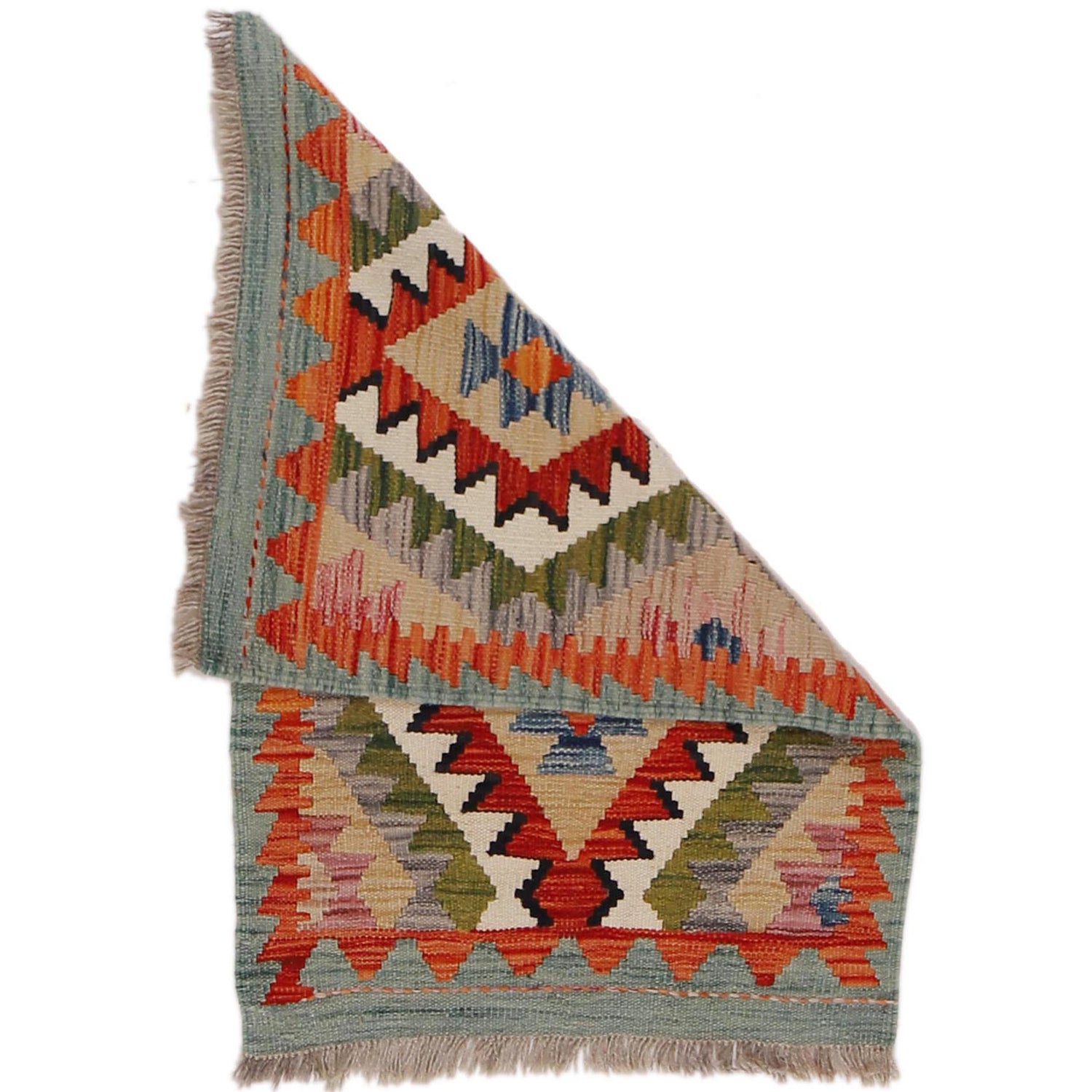 Handmade Afghan Vegetable Kilim 2' 0" x 3' 0" ft / 61 x 92 cm - No. Y31842