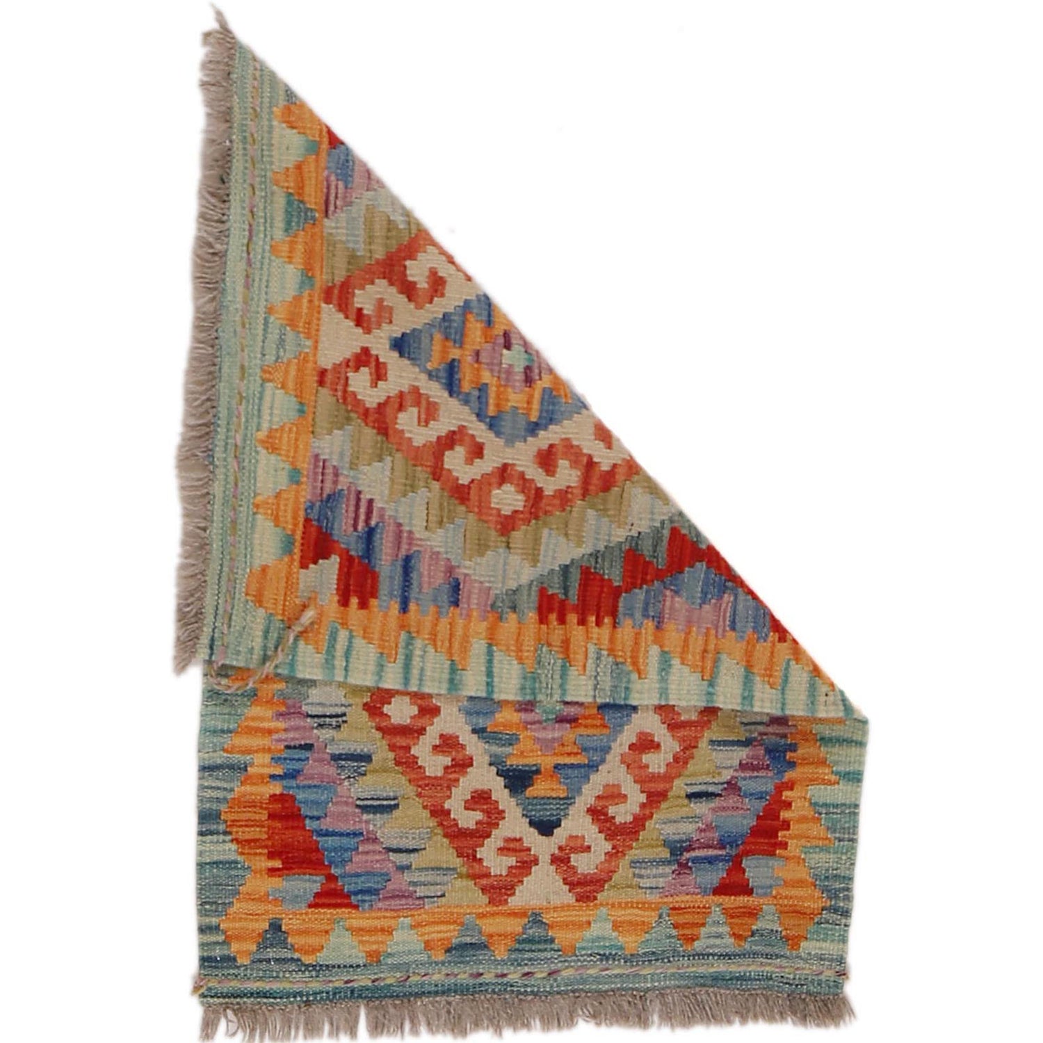 Handmade Afghan Vegetable Kilim 2' 0" x 2' 11" ft / 60 x 88 cm - No. Y31872