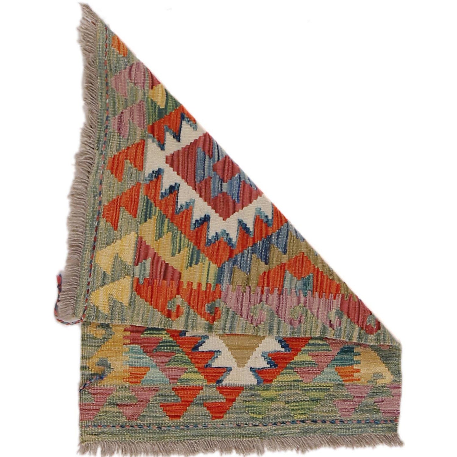 Handmade Afghan Vegetable Kilim 2' 1" x 2' 9" ft / 64 x 85 cm - No. Y31878