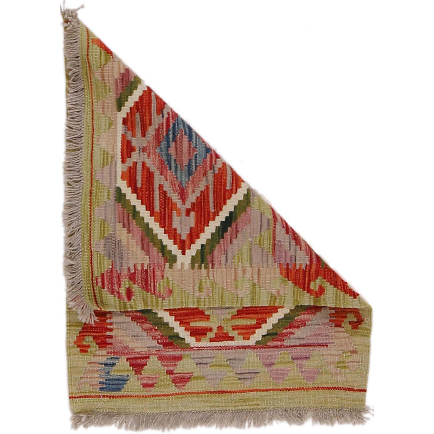 Handmade Afghan Vegetable Kilim 2' 0" x 2' 7" ft / 61 x 78 cm - No. Y31902