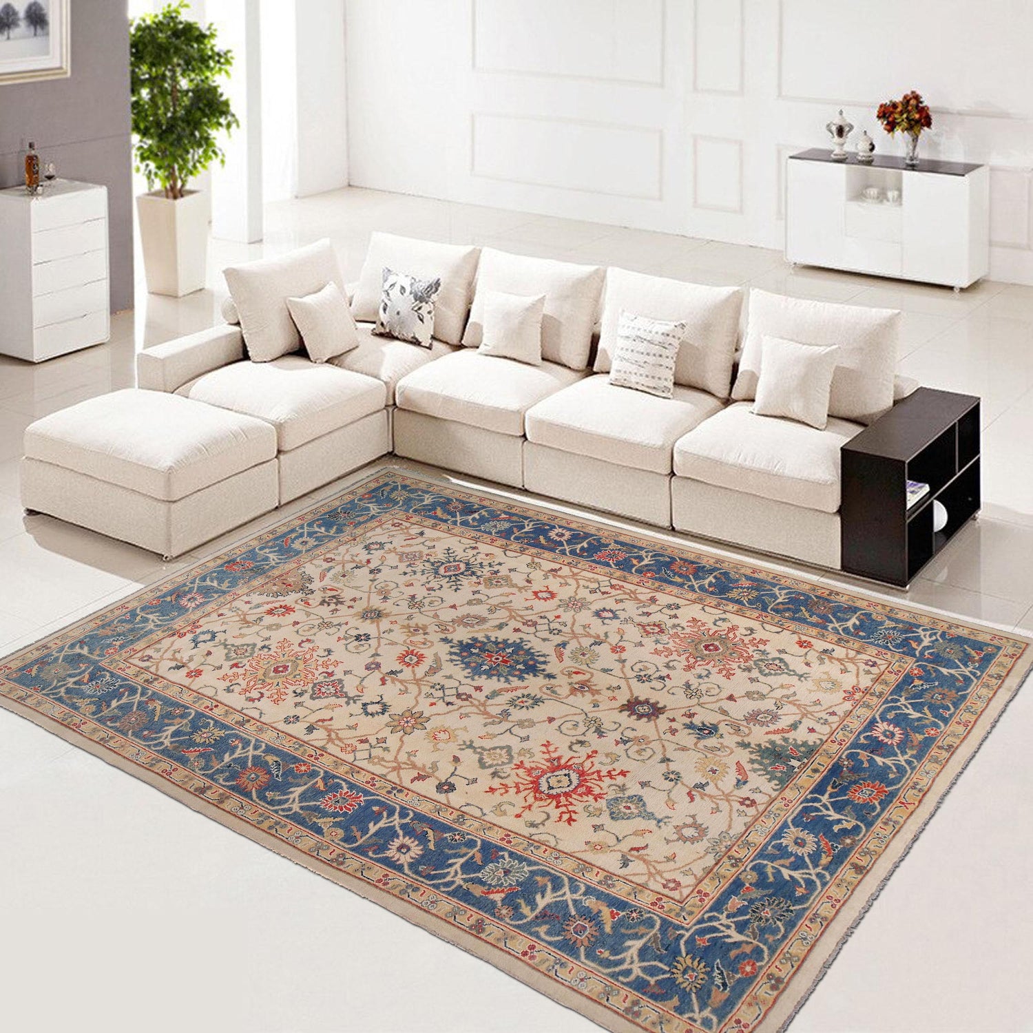 Modern Oushak Carpet 10' 0" x 13' 7" ft / 304 x 414 cm - No. Y33026
