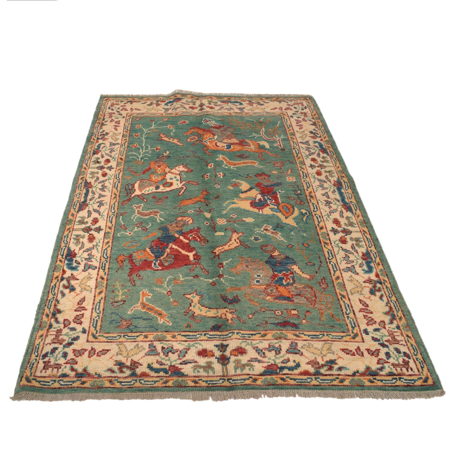 Handmade Pictorial Carpet 4' 0" x 5' 11" ft / 121 x 181 cm - No. Y33032