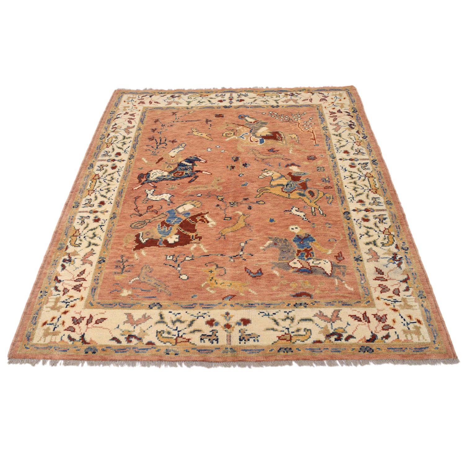 Handmade Picture Area Rug 4' 4" x 5' 10" ft / 131 x 179 cm - No. Y33033
