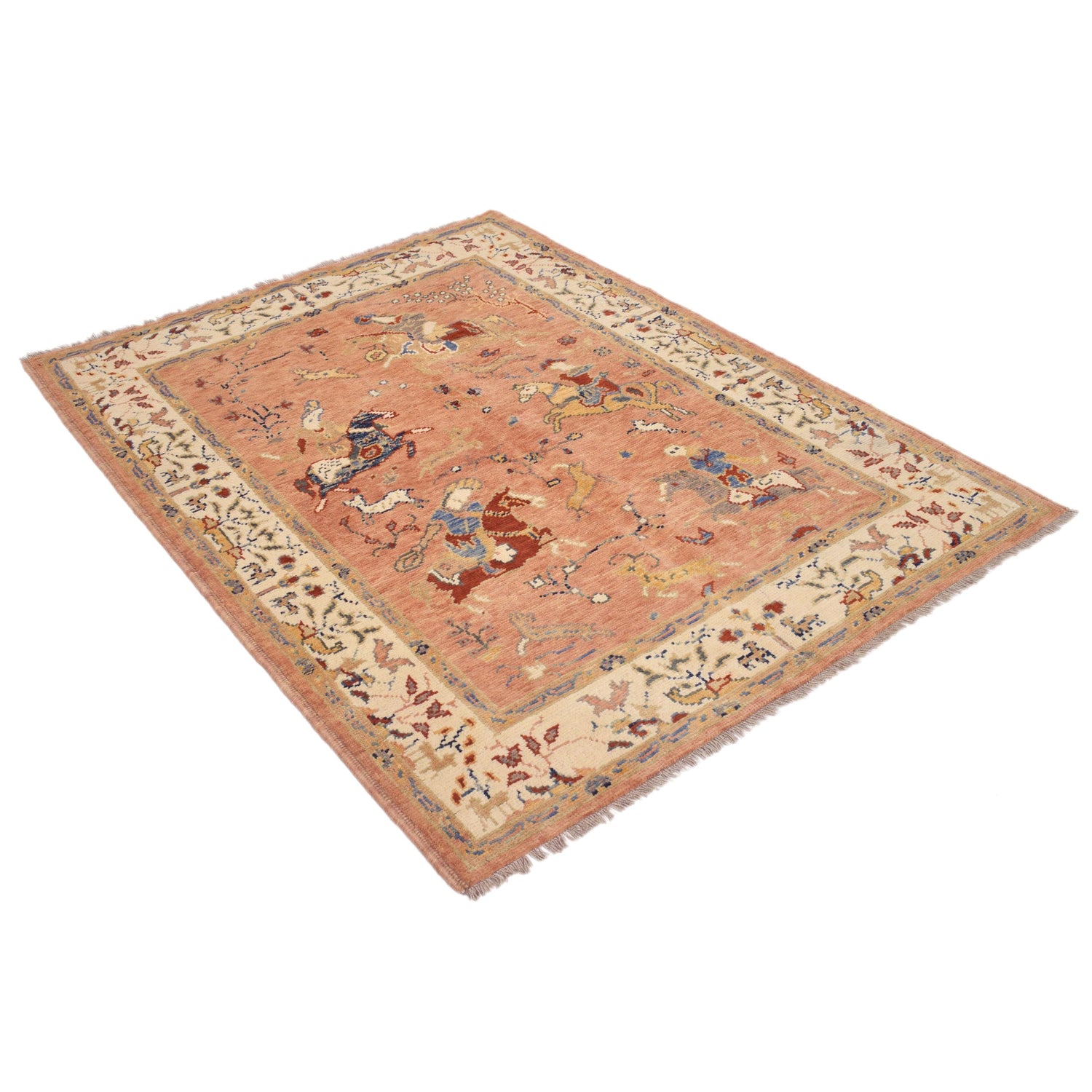 Handmade Picture Area Rug 4' 4" x 5' 10" ft / 131 x 179 cm - No. Y33033