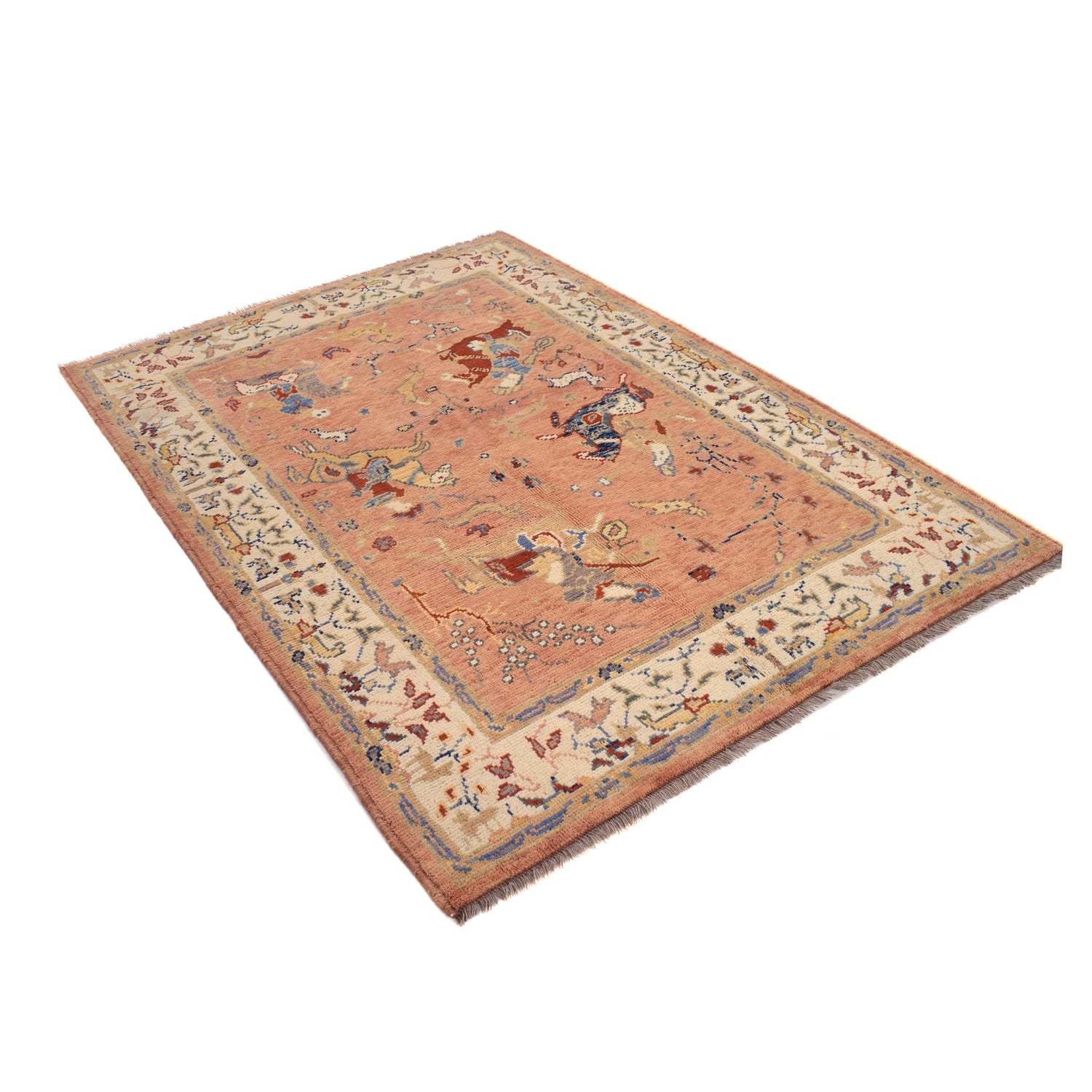 Handmade Picture Area Rug 4' 4" x 5' 10" ft / 131 x 179 cm - No. Y33033