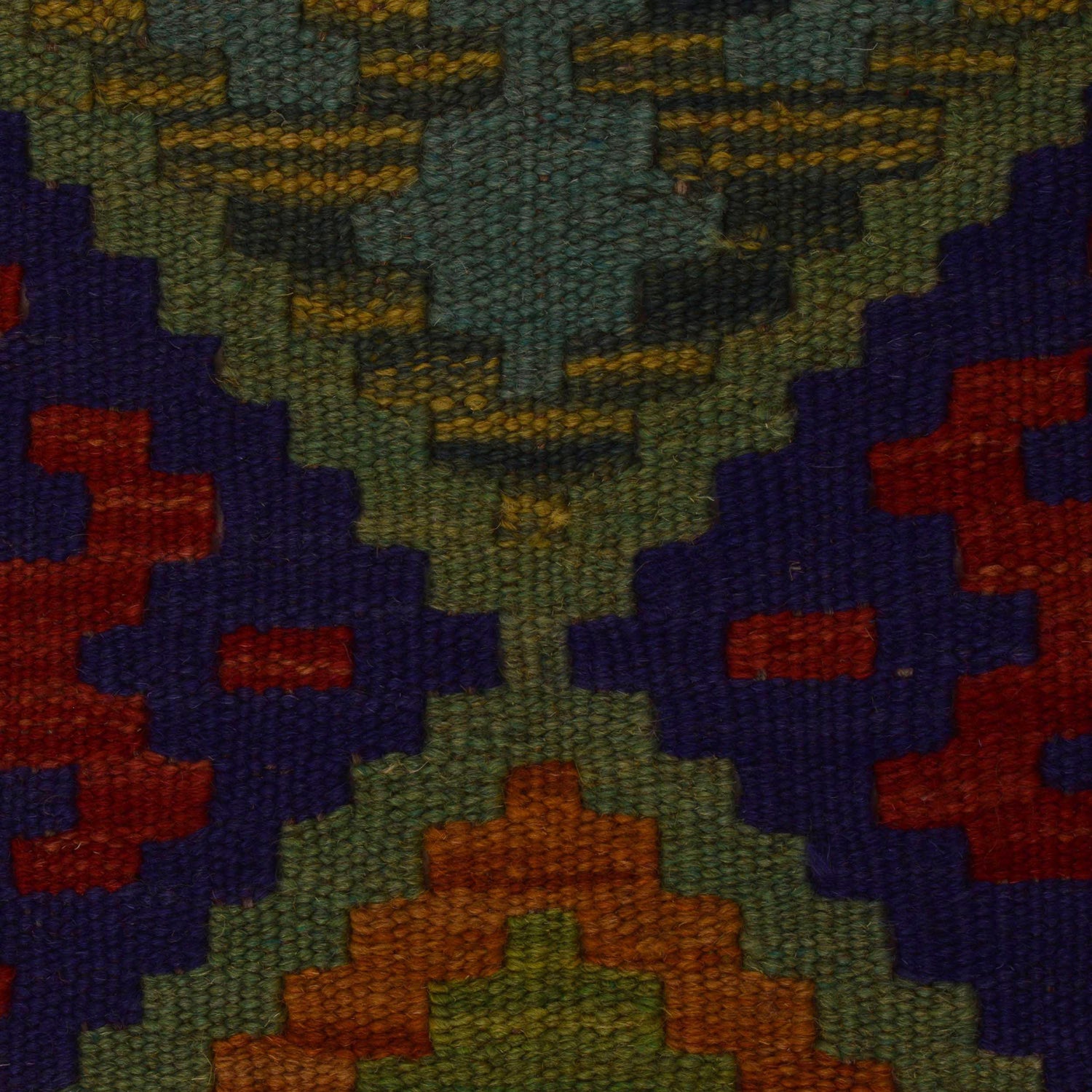 Hand Knotted Afghan Style Kilim Runner 2' 9"x 6' 6" ft / 84 x 198 cm - No. Y33099