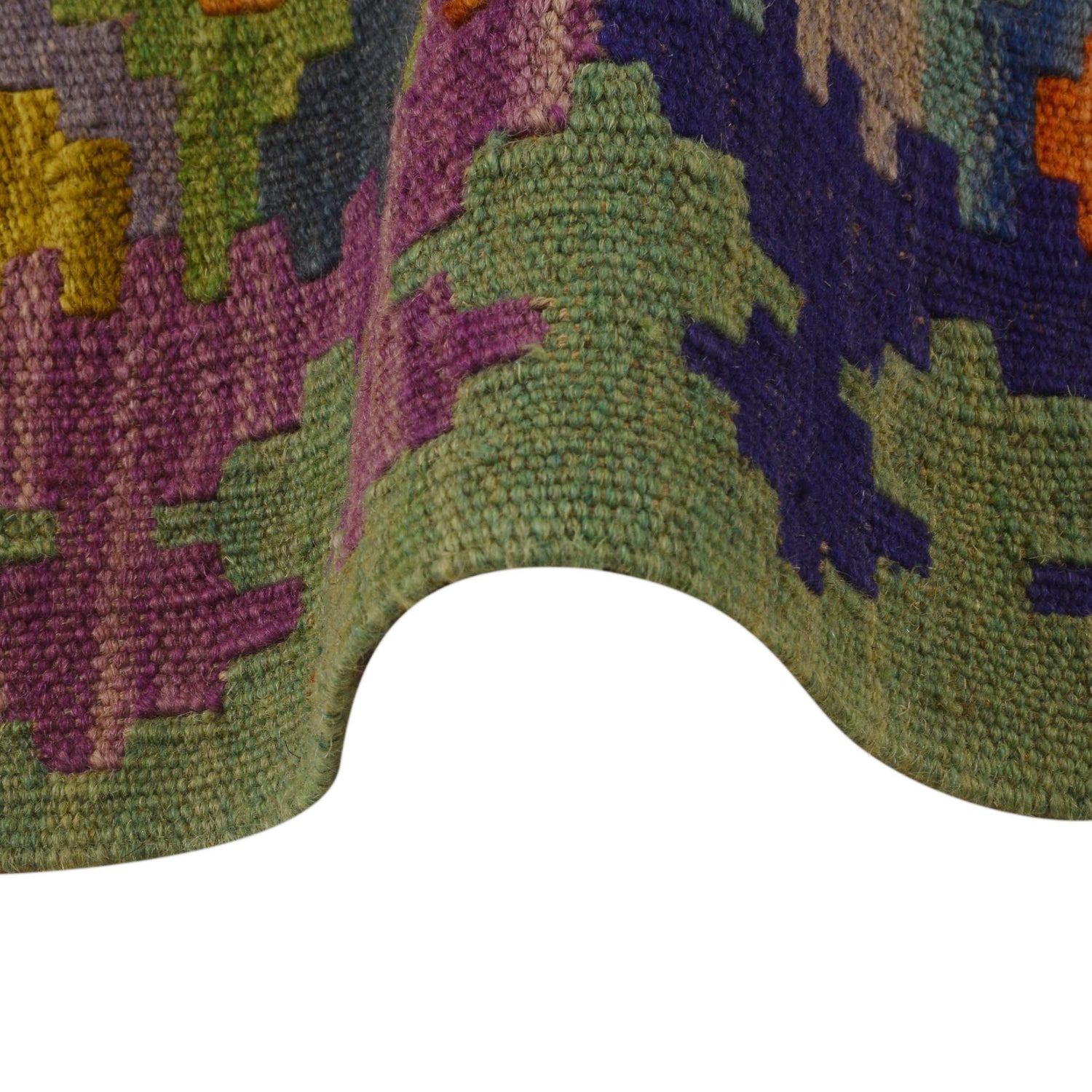 Hand Knotted Afghan Style Kilim Runner 2' 9"x 6' 6" ft / 84 x 198 cm - No. Y33099