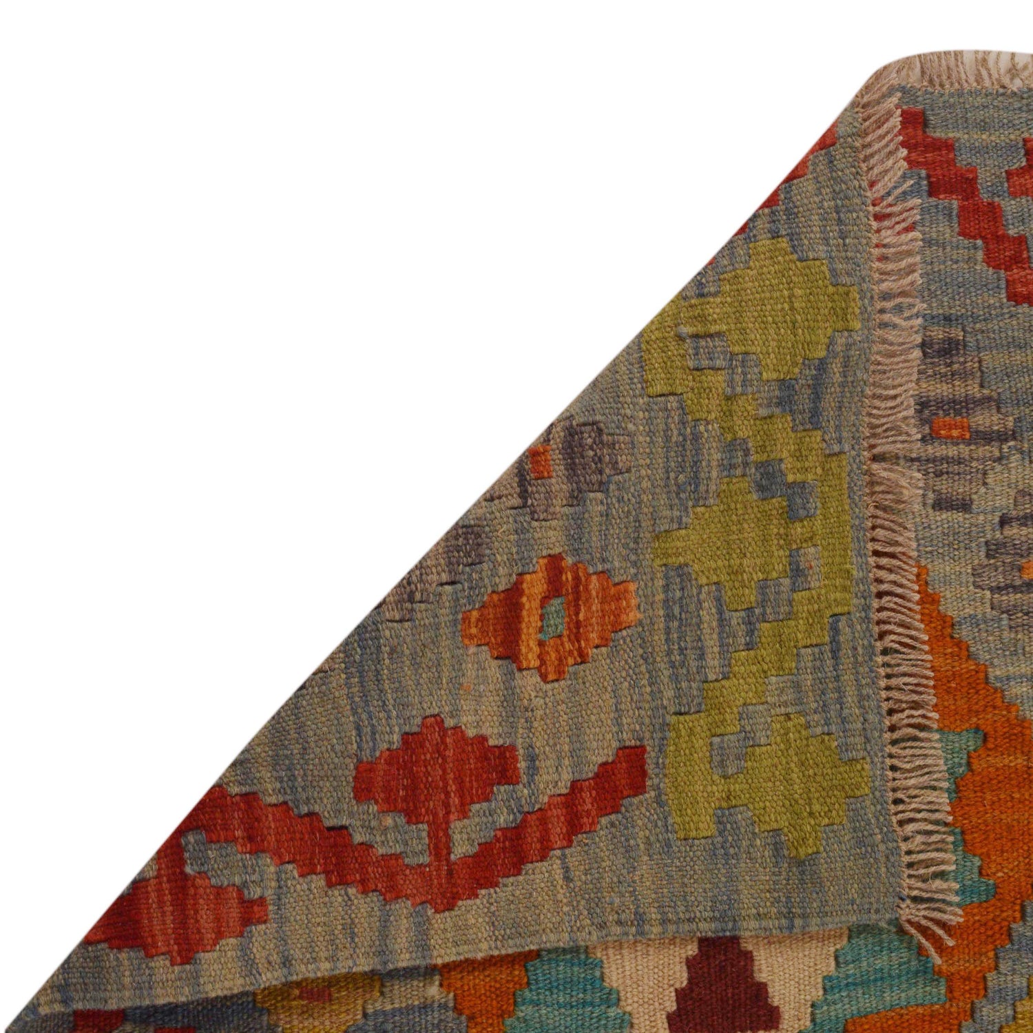 Handmade Turkish Design Wool Kilim 3' 4" x 4' 9" ft / 101 x 144 cm - No. Y35091