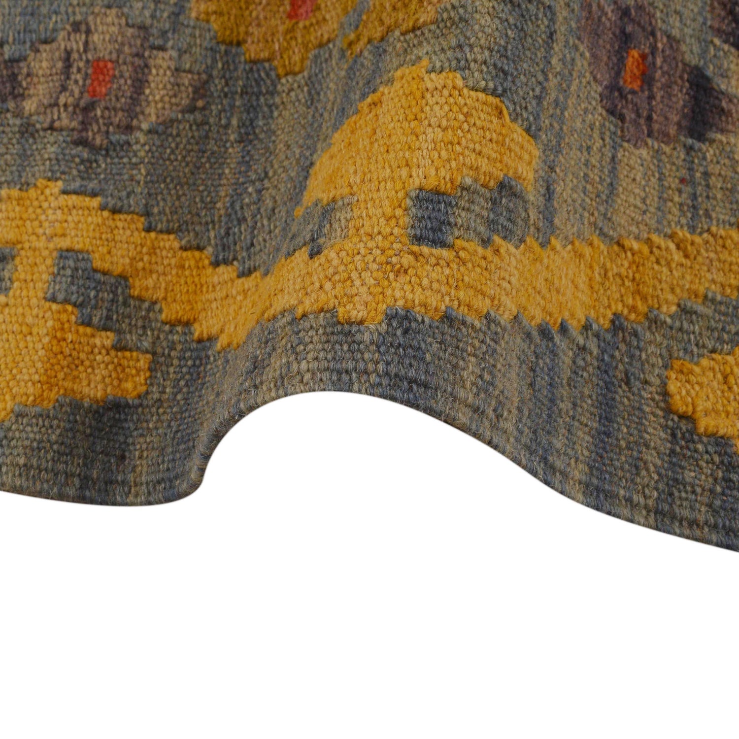 Handmade Turkish Design Wool Kilim 3' 4" x 4' 9" ft / 101 x 144 cm - No. Y35091