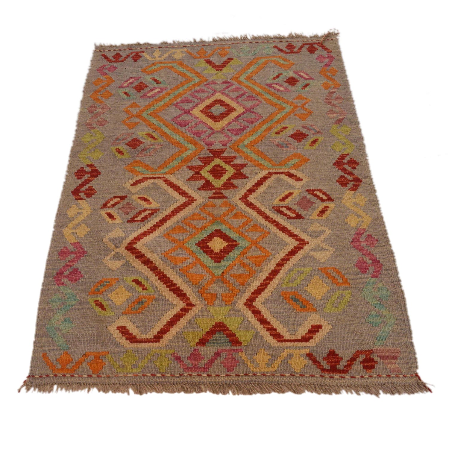 Hand Knotted Flatweave Kilim 2' 8" x 3' 11" ft / 82 x 120 cm - No. Y35092