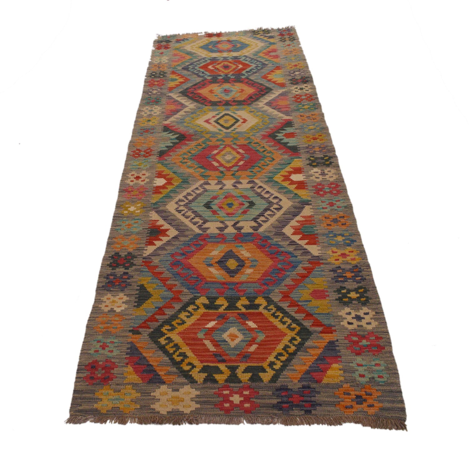 Long Chobi Kilim Runner 2' 10" x 9' 9" ft / 87 x 297 cm - No. Y35095