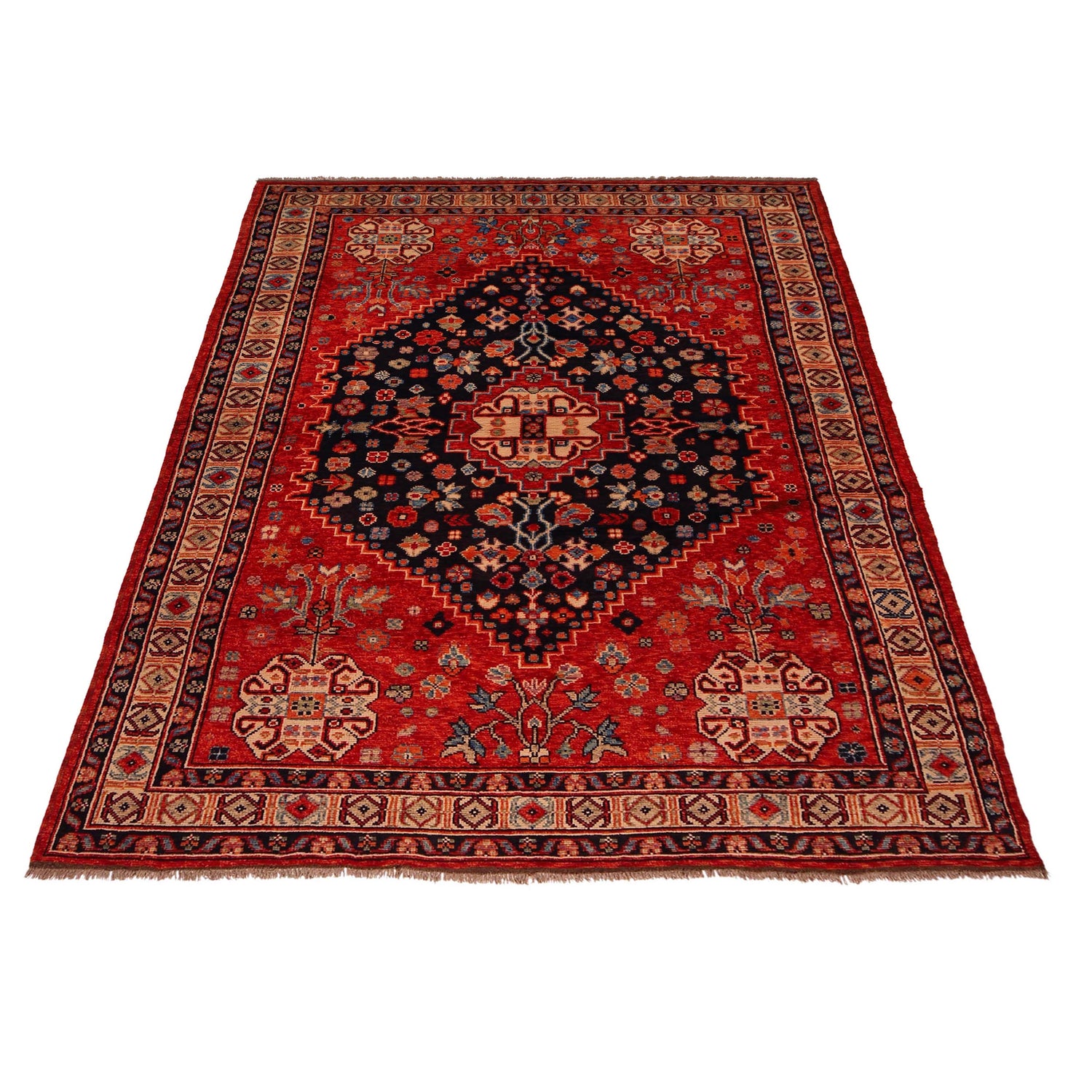 Shirazi Hand Knotted Carpet 6' 7" x 9' 8" ft / 200 x 295 cm - No. Y35652