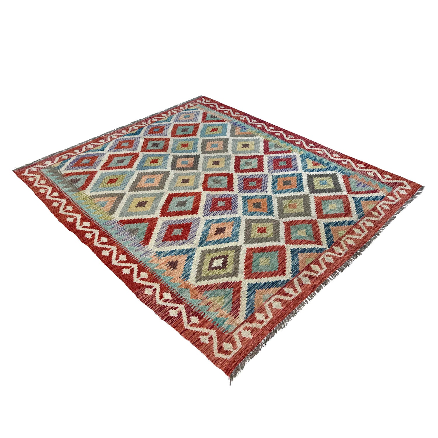 Hand Made Afghan Kilim 4' 11" x 6' 8" ft / 150 x 204 cm - No. Y37266