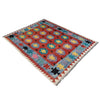 Multi Color ful Flat-Weave Wool Kilim 4' 9" x 6' 6" ft / 145 x 197 cm - No. Y37267